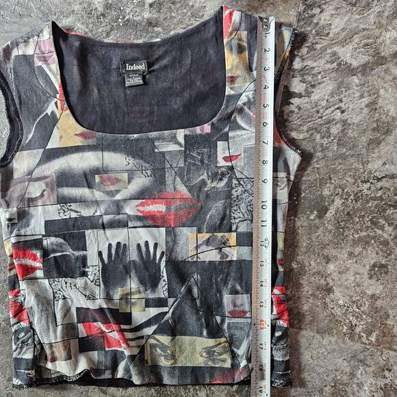 Y2k Wearable Artsy Grunge Tank Top Size Large Collage Faces - Picture 5 of 6